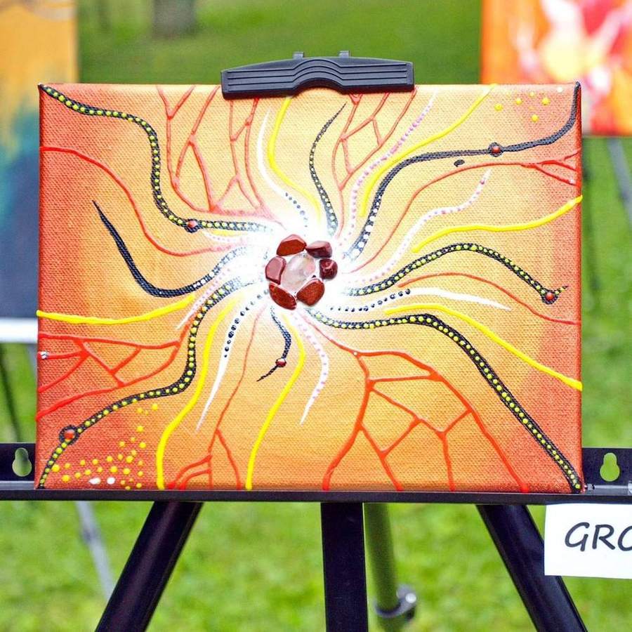 Energetický obraz — oranžová energie na výstavě